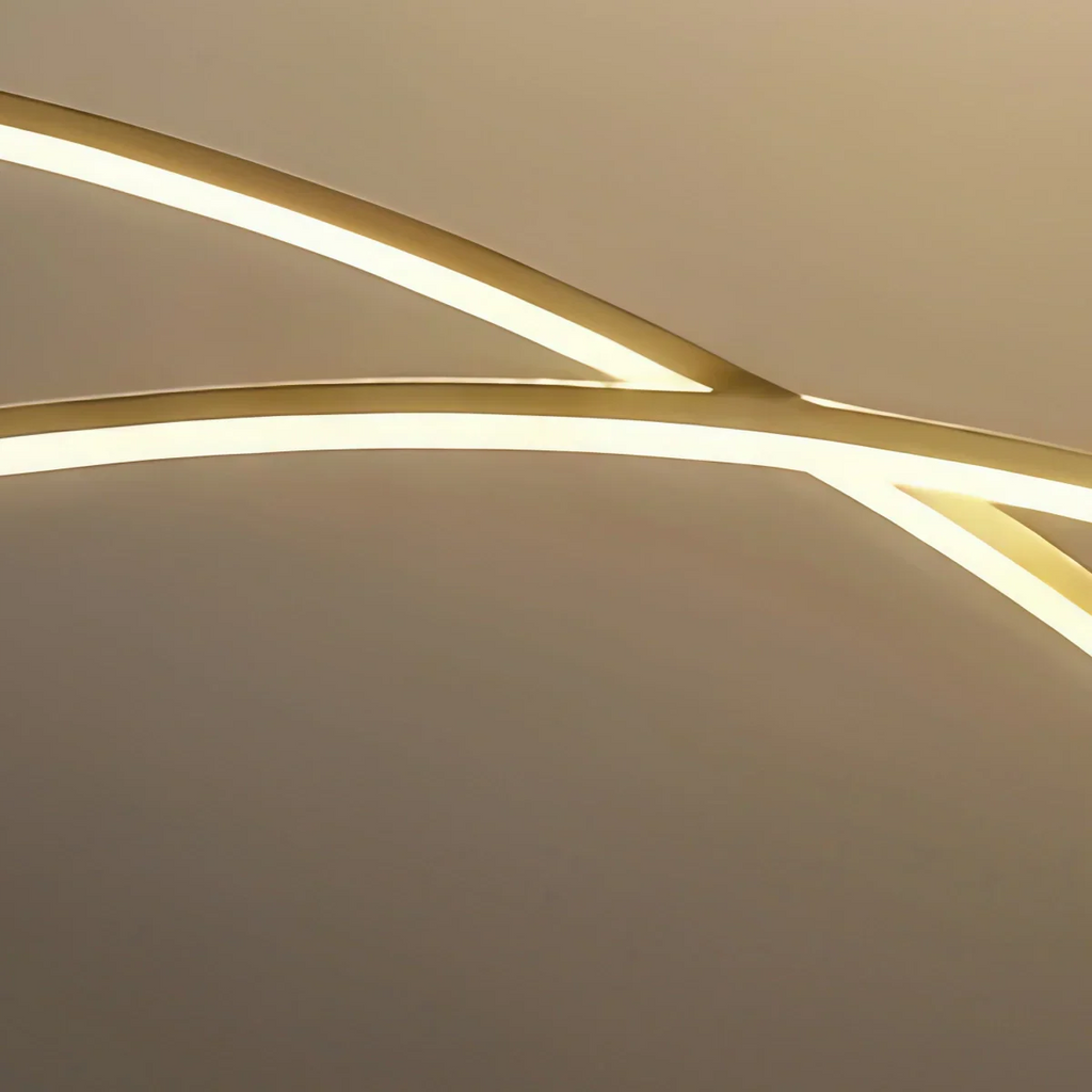 Minimalist Metal Pendant Light - Black/Gold Double Curve for Dining Room - Flindria