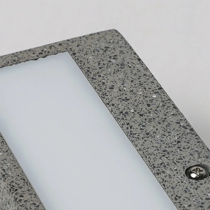 Modern LED Wall Light - Gray/White Cement Rectangular for Bedroom/Outdoor - Flindria