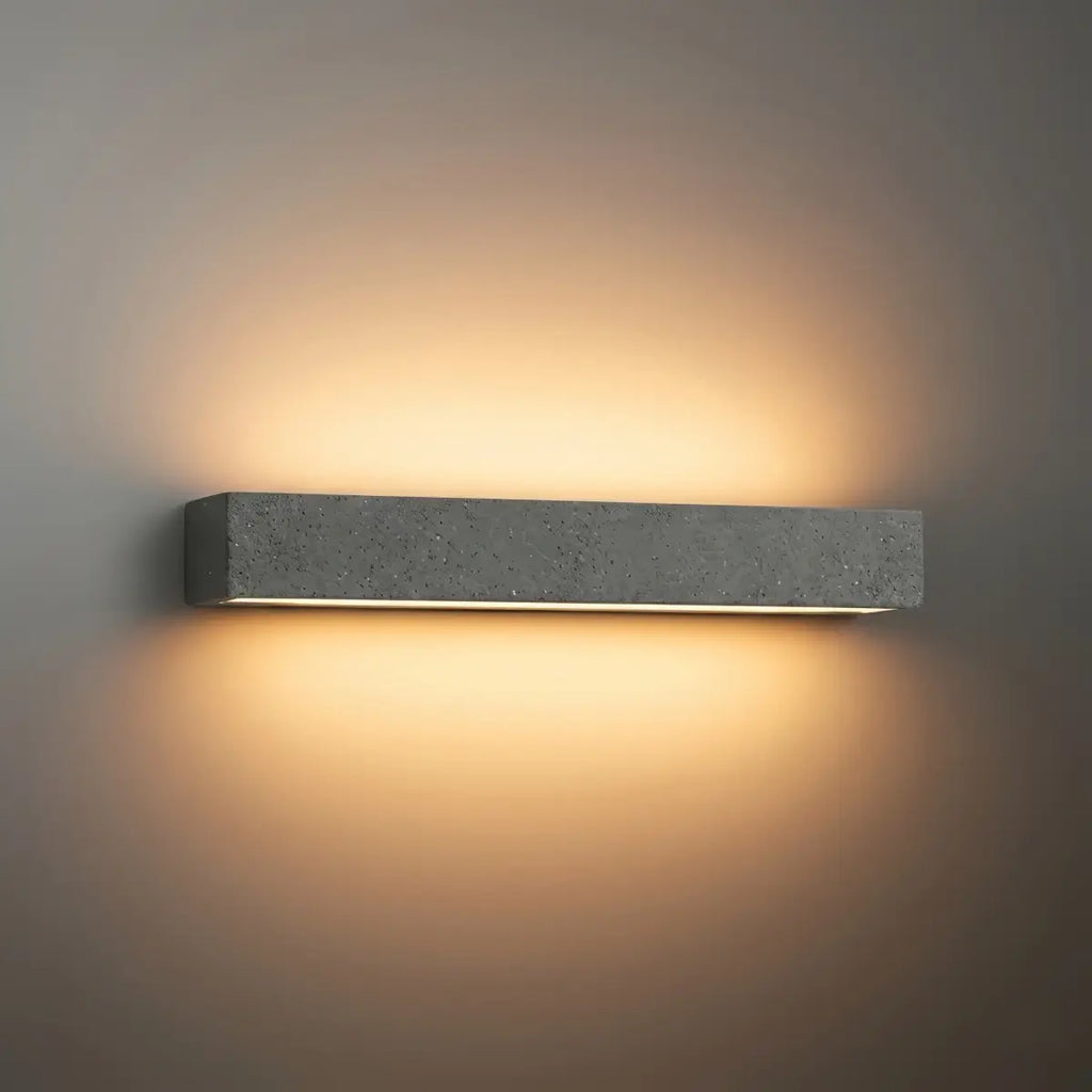 Modern LED Wall Light - Gray/White Cement Rectangular for Bedroom/Outdoor - Flindria