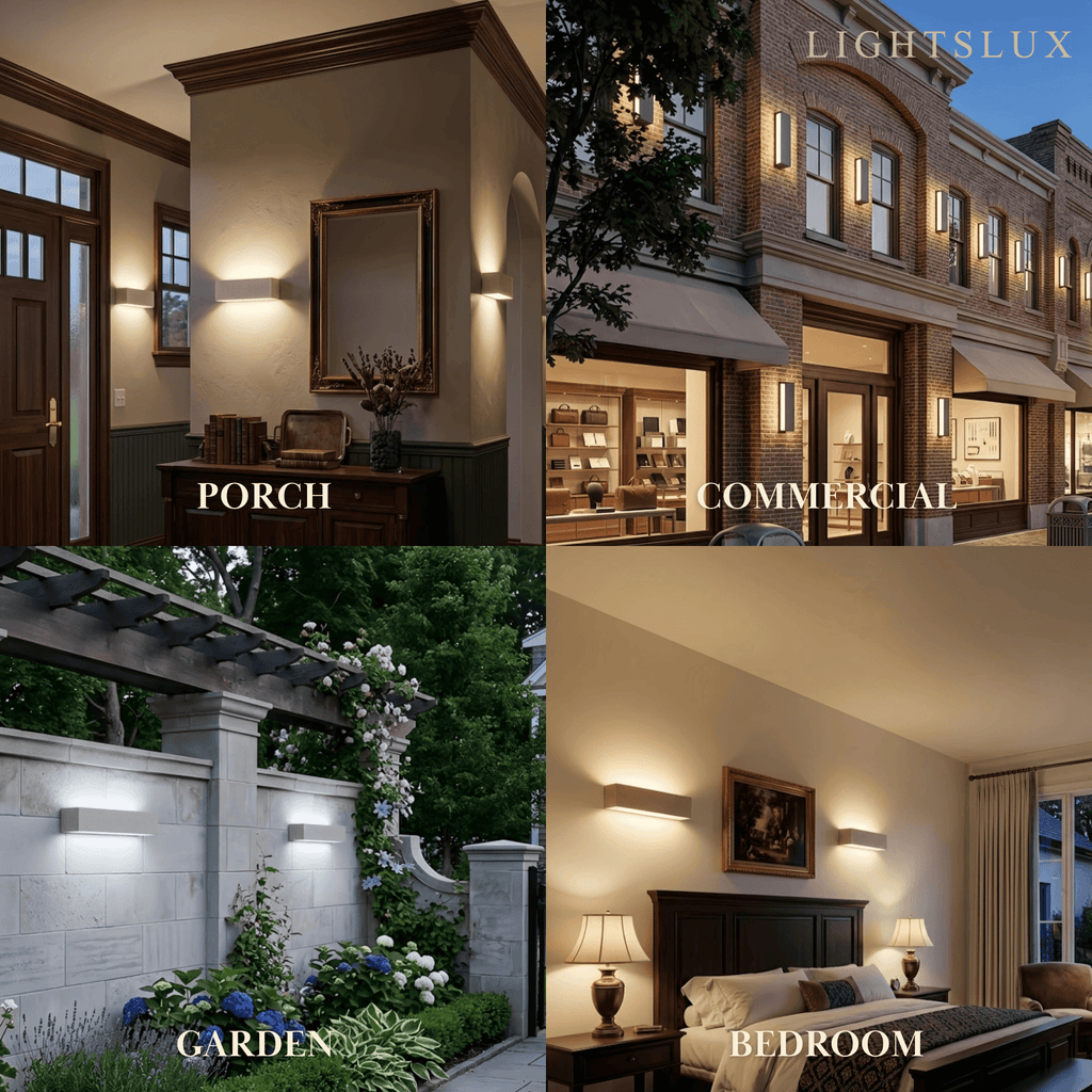 Modern LED Wall Light - Gray/White Cement Rectangular for Bedroom/Outdoor - Flindria