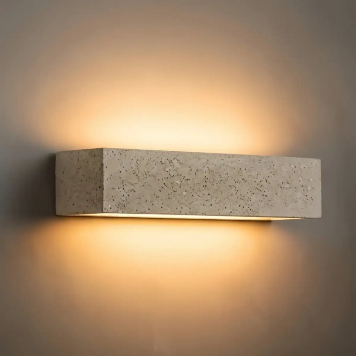 Modern LED Wall Light - Gray/White Cement Rectangular for Bedroom/Outdoor - Flindria