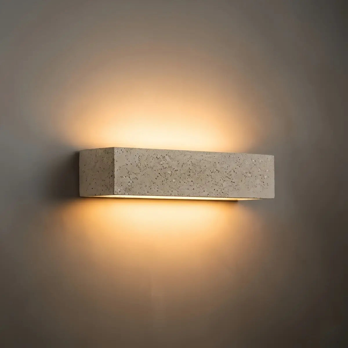 Modern LED Wall Light - Gray/White Cement Rectangular for Bedroom/Outdoor - Flindria