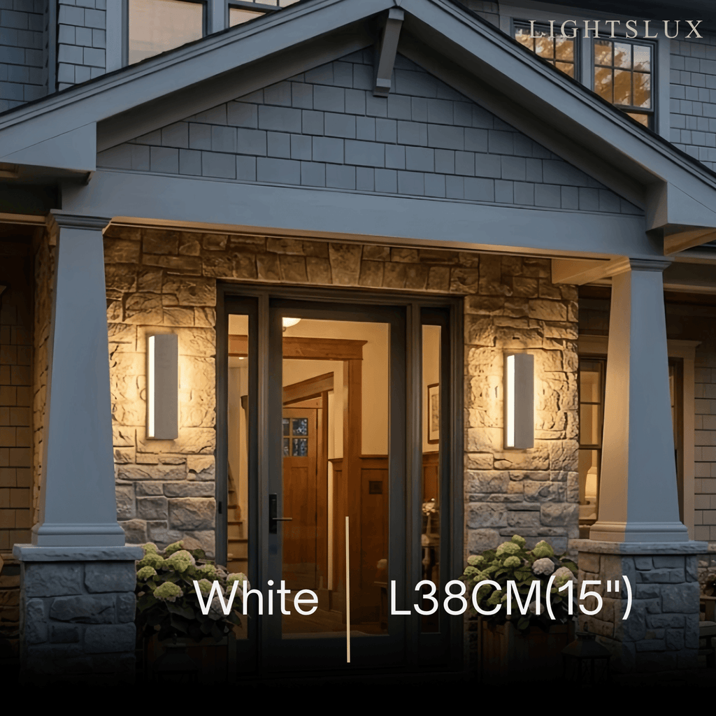 Modern LED Wall Light - Gray/White Cement Rectangular for Bedroom/Outdoor - Flindria