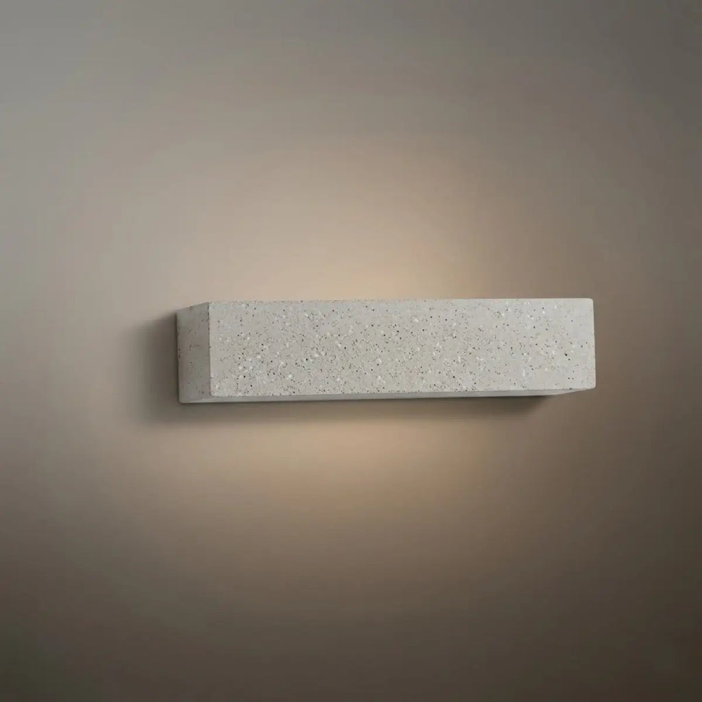 Modern LED Wall Light - Gray/White Cement Rectangular for Bedroom/Outdoor - Flindria