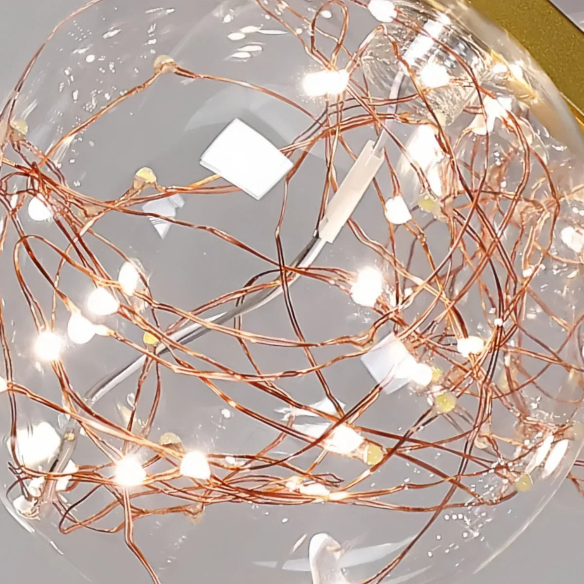Lámpara de araña moderna de burbujas – Metal dorado/negro con vidrio cristal claro para cocina - Flindria