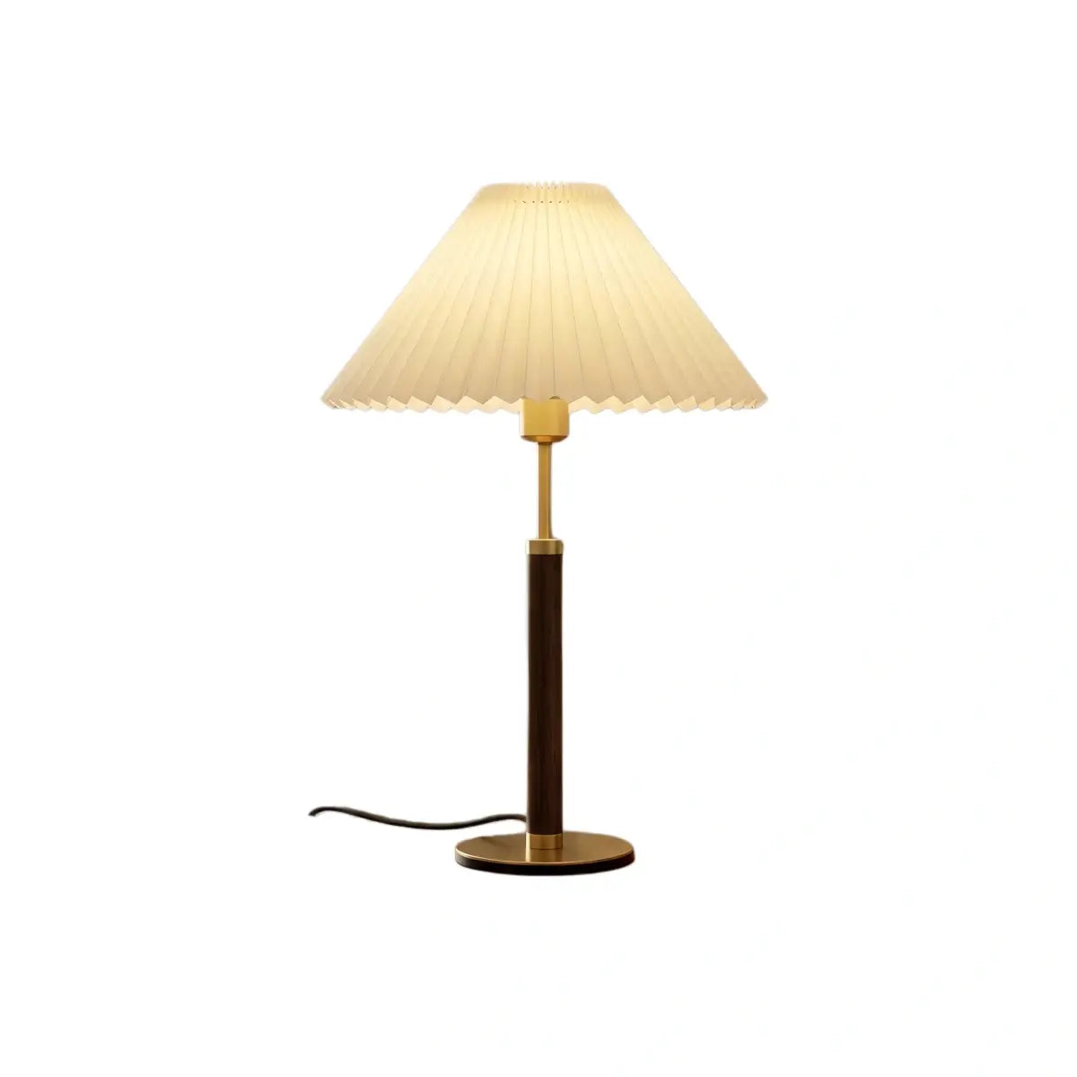 Classical Walnut Floor/Table Lamp — Metal & Fabric Linear Design for Bedroom - Flindria
