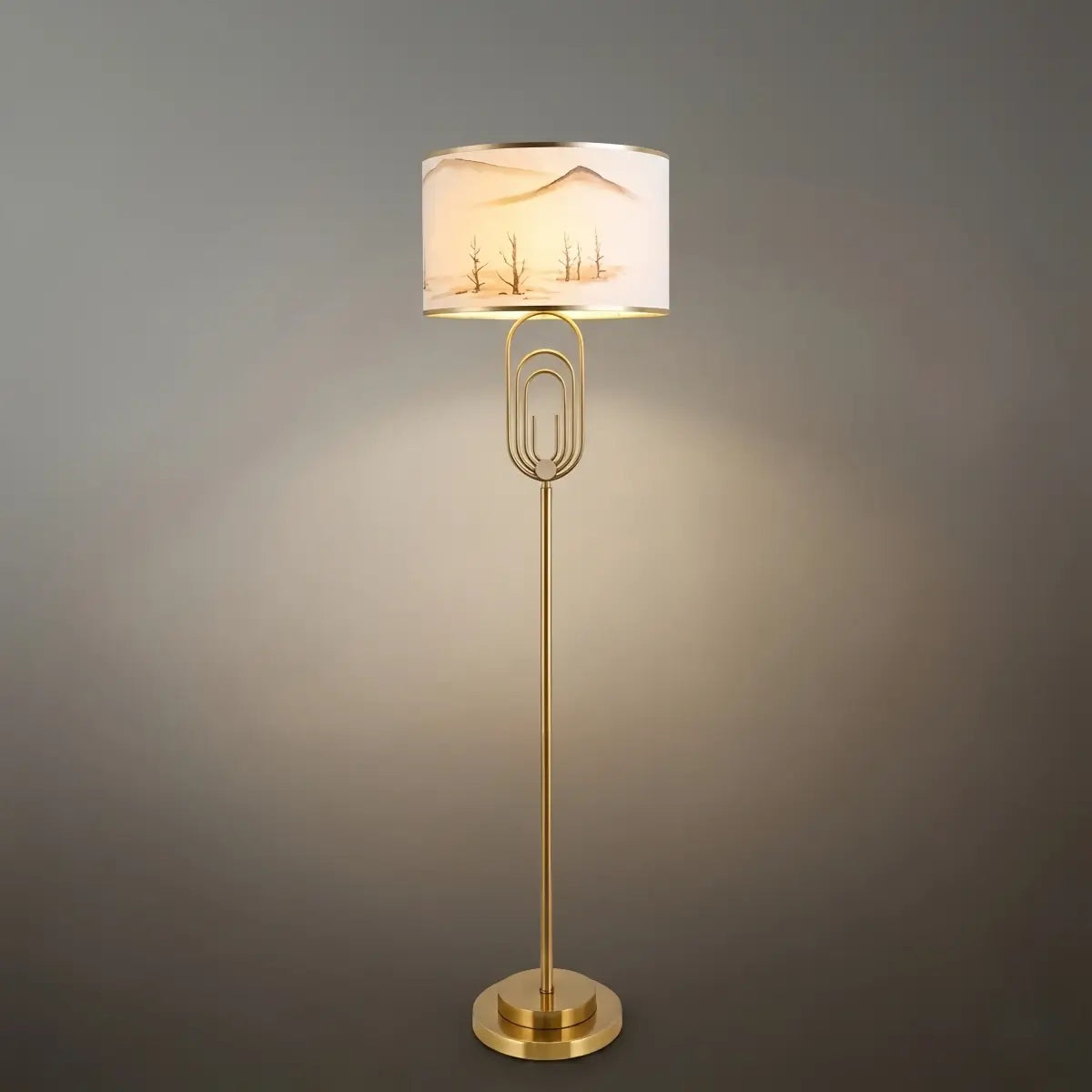 Modern Gold Floor/Table Lamp - Metal Frame with Fabric Living Room/Bedroom - Flindria