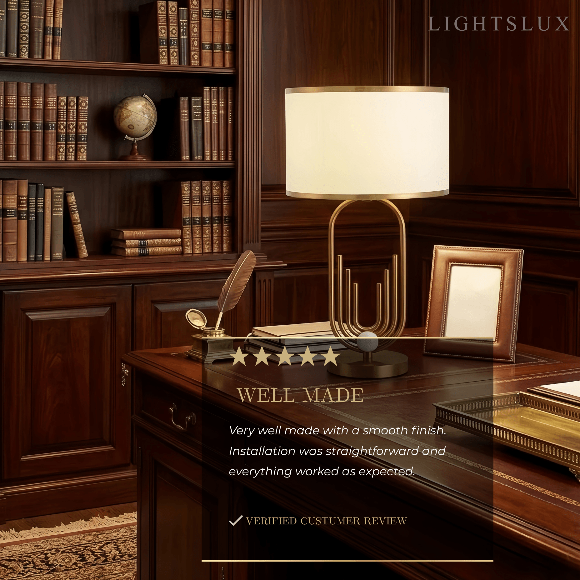 Modern Gold Floor/Table Lamp - Metal Frame with Fabric Living Room/Bedroom - Flindria