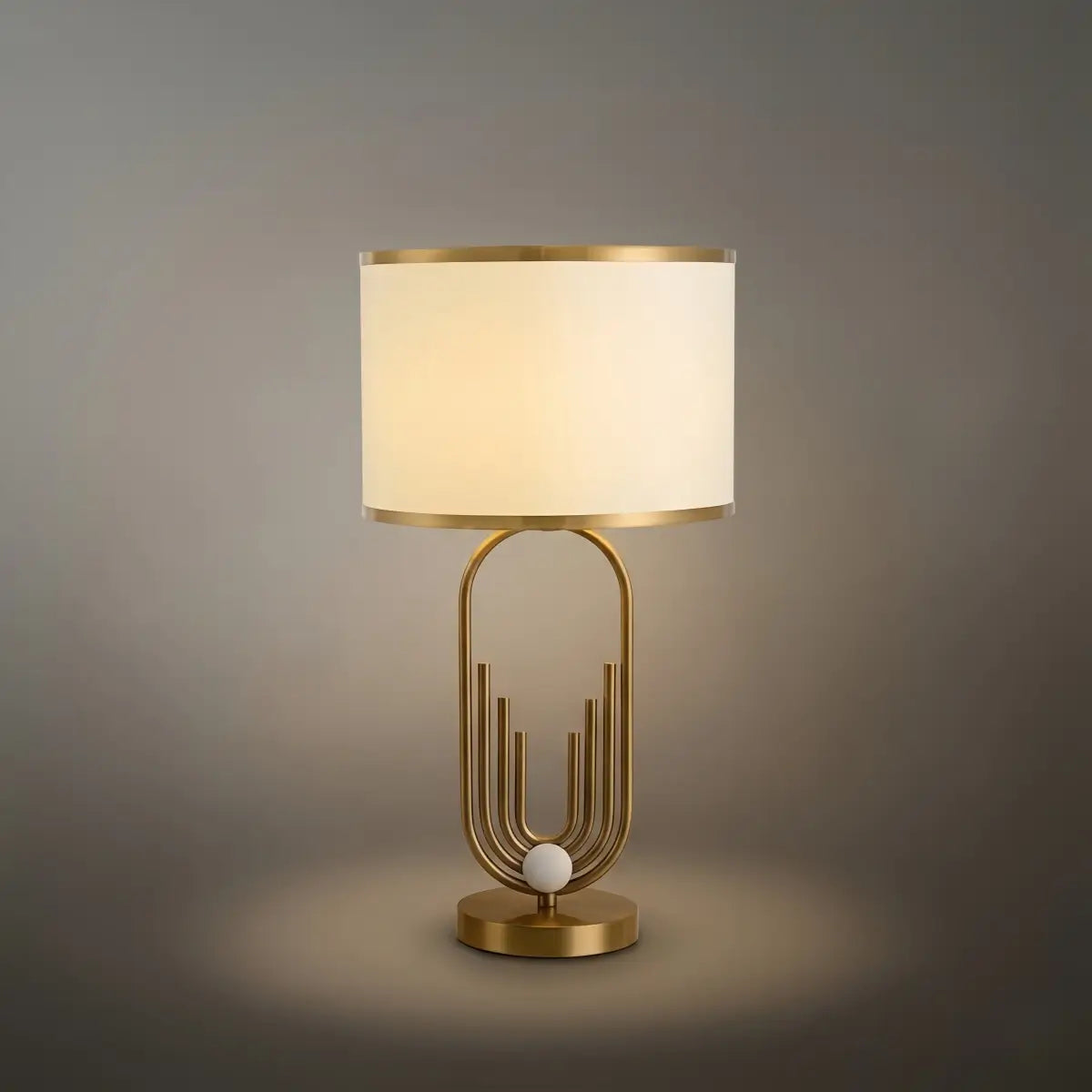 Modern Gold Floor/Table Lamp - Metal Frame with Fabric Living Room/Bedroom - Flindria