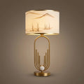 Modern Gold Floor/Table Lamp - Metal Frame with Fabric Living Room/Bedroom - Flindria