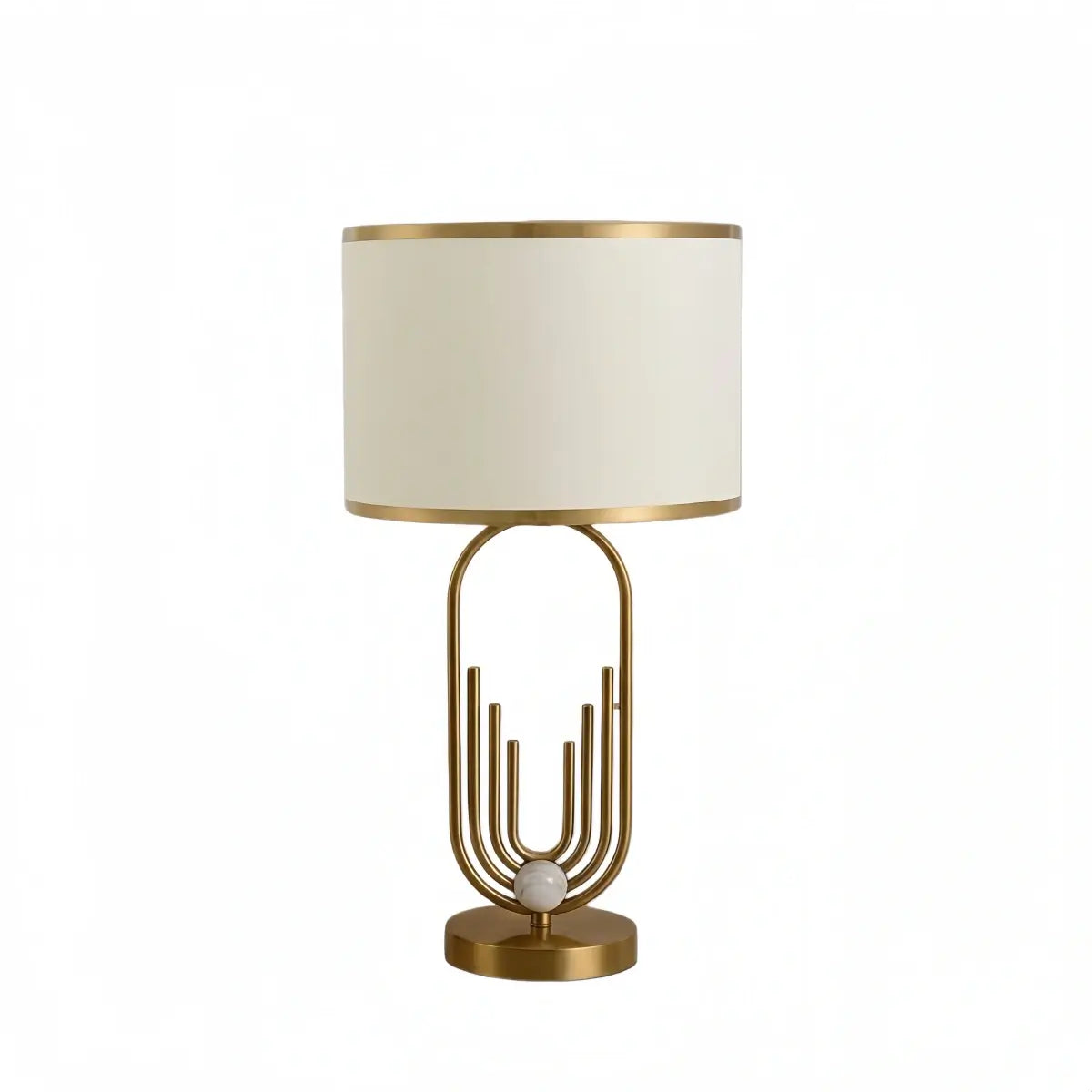 Modern Gold Floor/Table Lamp - Metal Frame with Fabric Living Room/Bedroom - Flindria