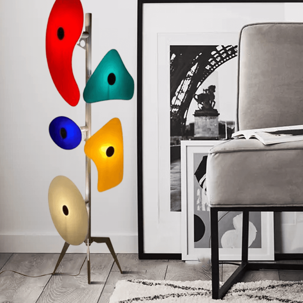 Modern Floor Lamp - Metal/ABS in White/Multicolor for Living Room - Flindria