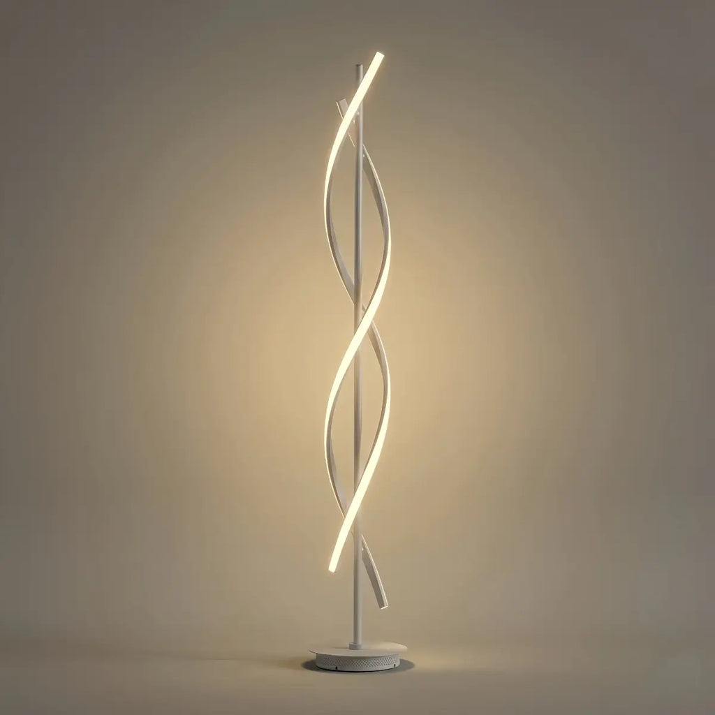 Modern Black & White Floor Lamp - Streamlined Metal Design for Living Room - Flindria
