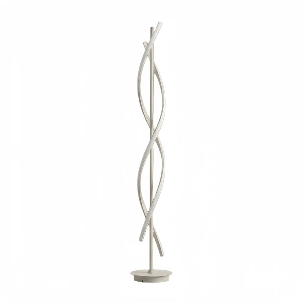 Modern Black & White Floor Lamp - Streamlined Metal Design for Living Room - Flindria