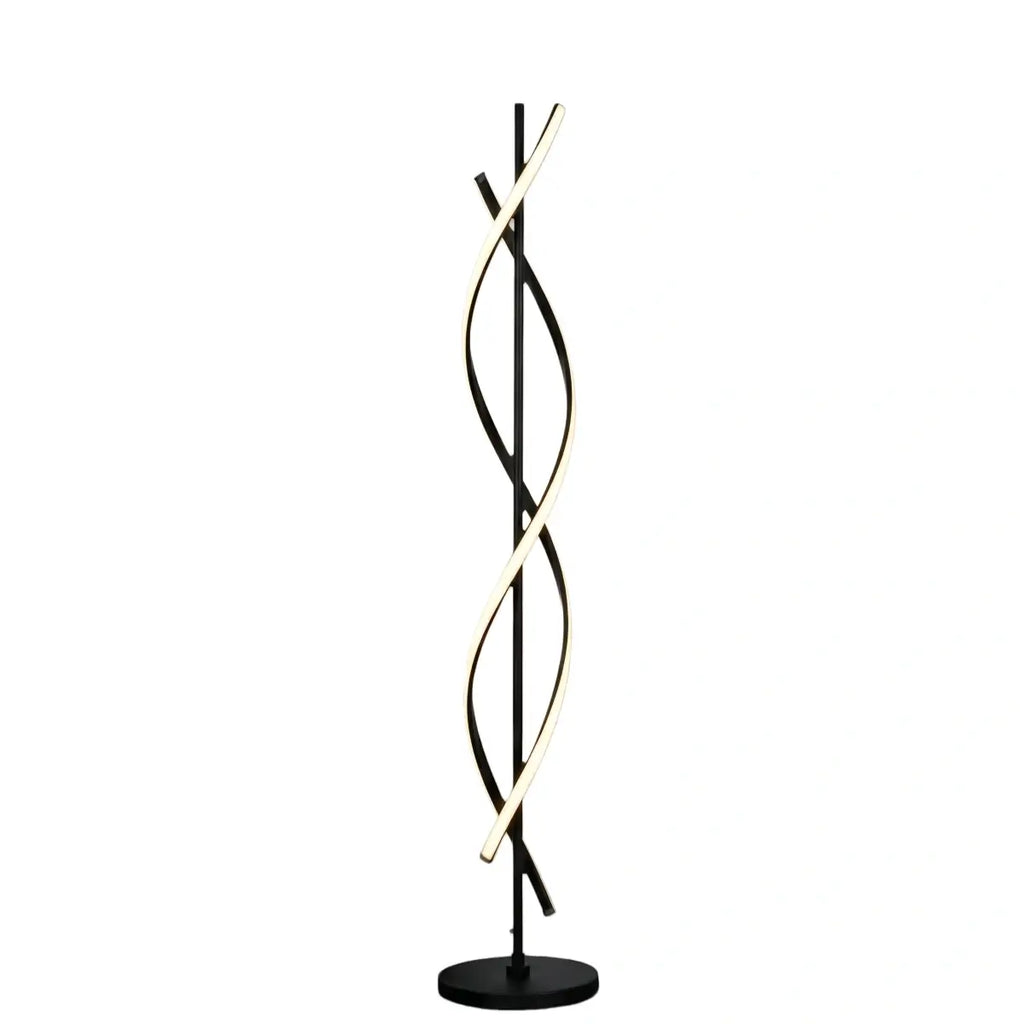 Modern Black & White Floor Lamp - Streamlined Metal Design for Living Room - Flindria