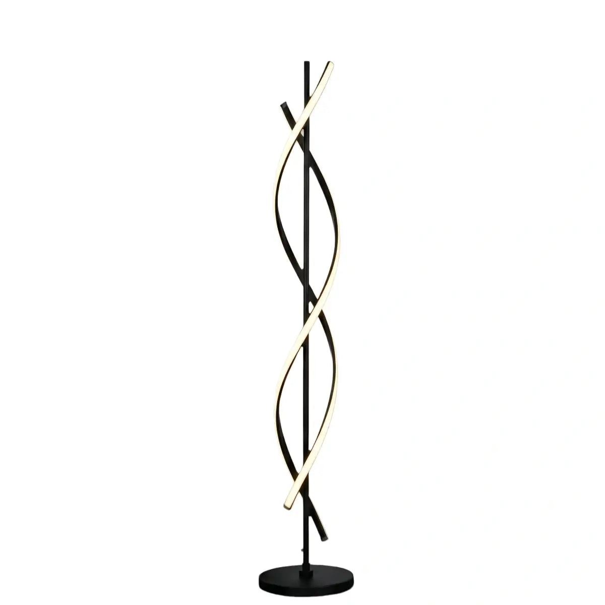 Modern Black & White Floor Lamp - Streamlined Metal Design for Living Room - Flindria