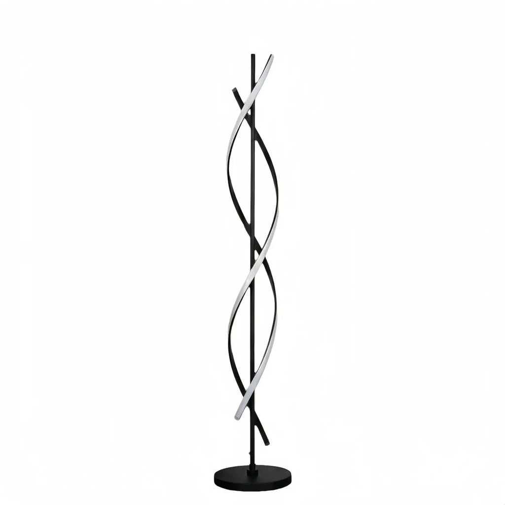 Modern Black & White Floor Lamp - Streamlined Metal Design for Living Room - Flindria