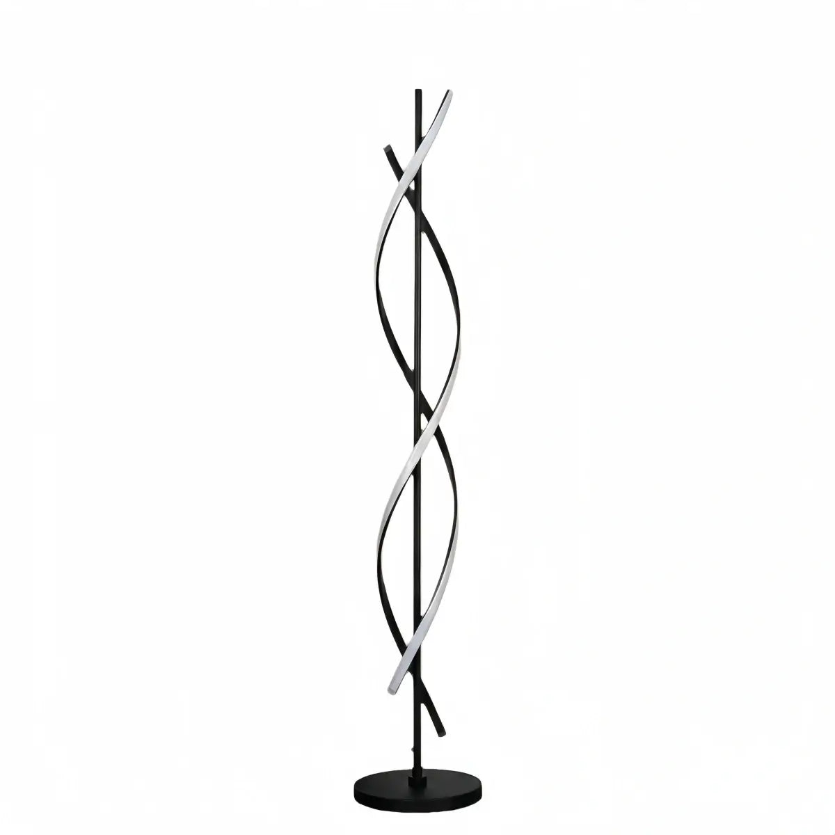 Modern Black & White Floor Lamp - Streamlined Metal Design for Living Room - Flindria