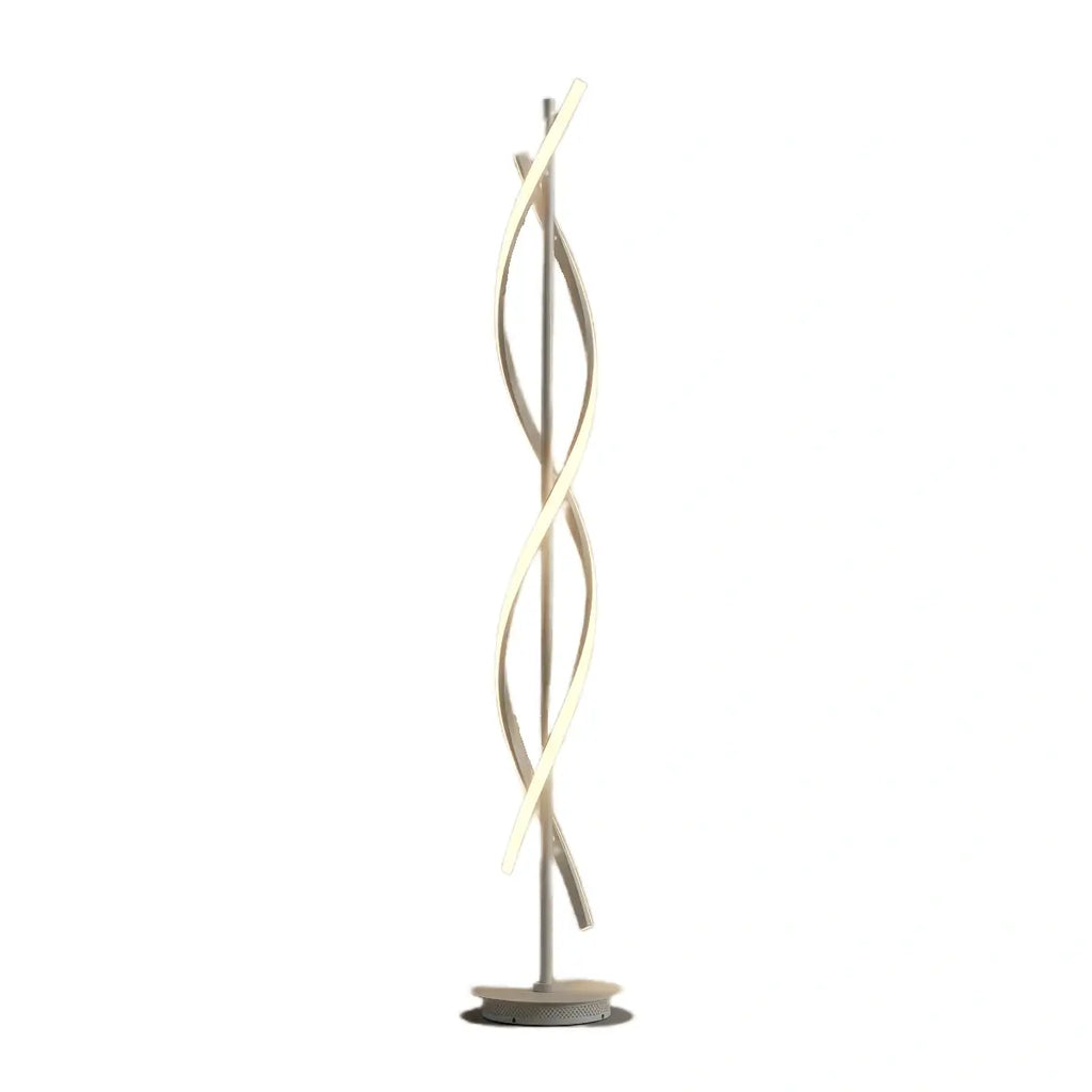Modern Black & White Floor Lamp - Streamlined Metal Design for Living Room - Flindria