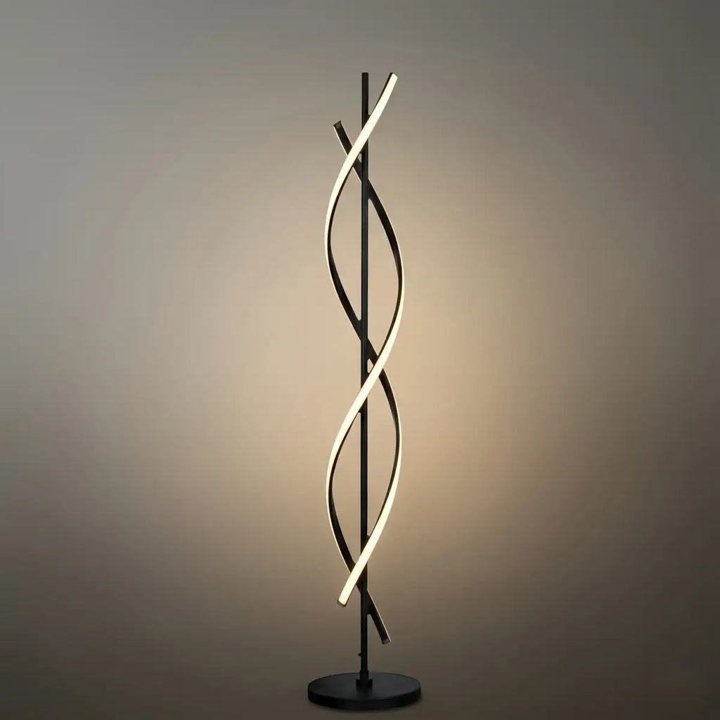 Modern Black & White Floor Lamp - Streamlined Metal Design for Living Room - Flindria
