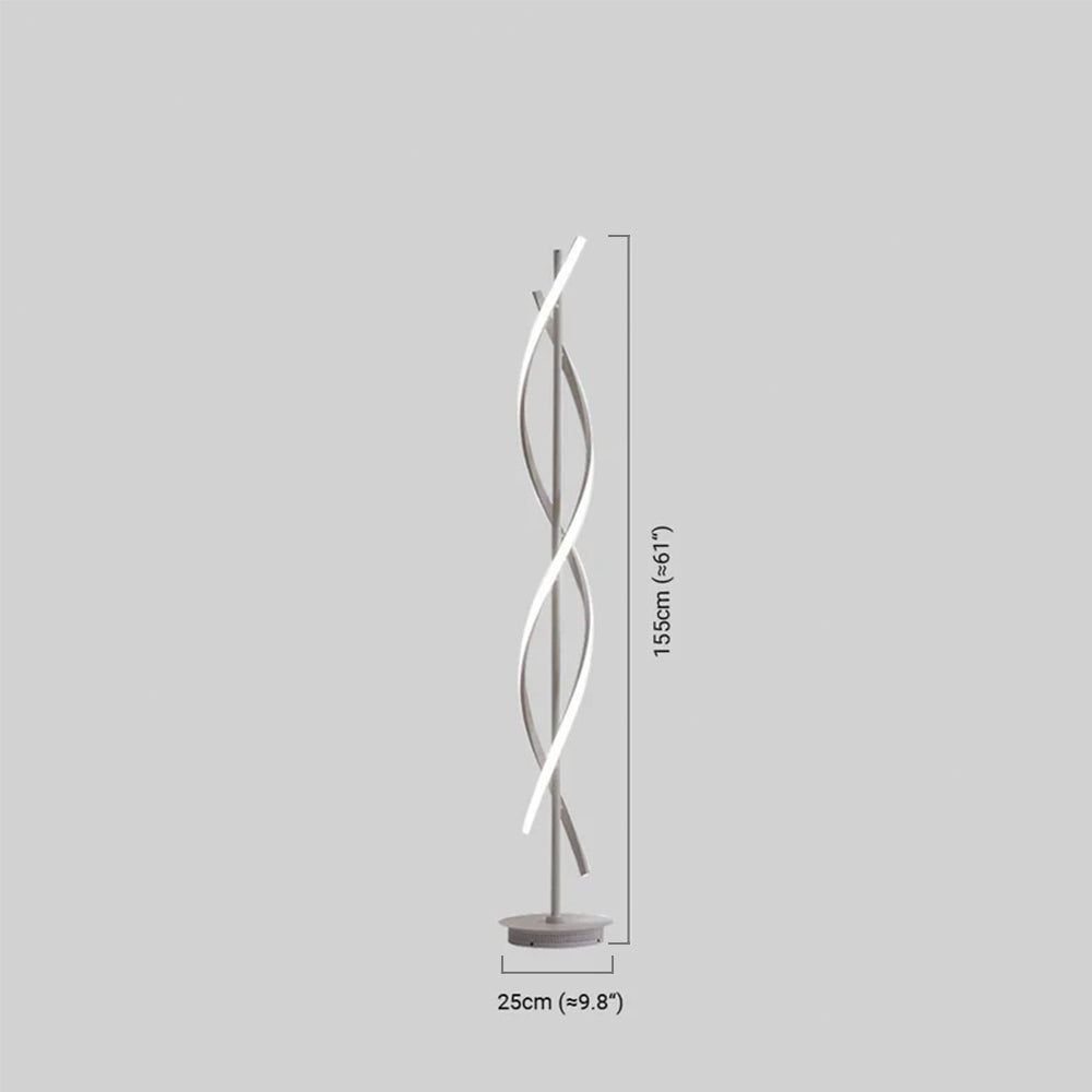 Modern Black & White Floor Lamp - Streamlined Metal Design for Living Room - Flindria