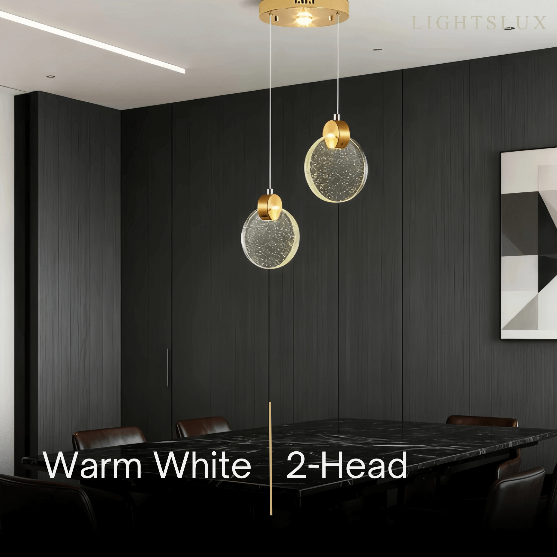 Art Deco Round – Pendant Light Gold Metal/Crystal for Dining Room - Flindria