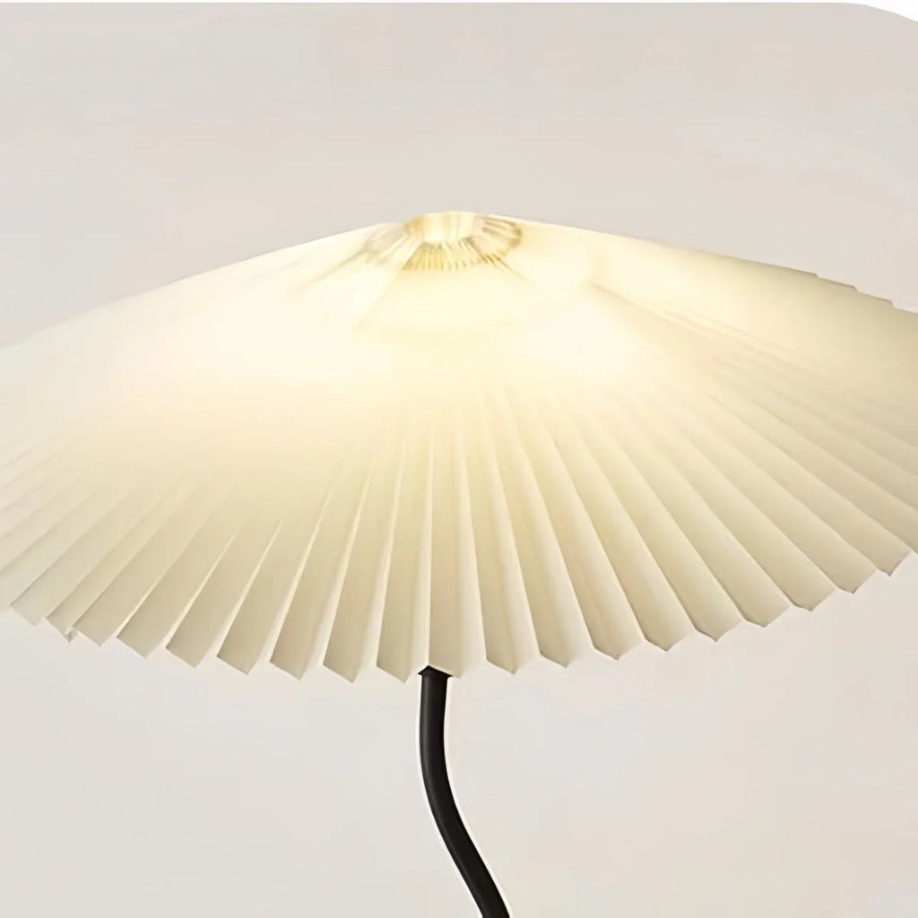 Modern Floor Lamp - Orange/Red/White Metal & Fabric for Bedroom - Flindria