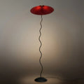 Modern Floor Lamp - Orange/Red/White Metal & Fabric for Bedroom - Flindria