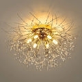 Art Deco Metal Ceiling Light - Gold Dandelion Shape for Living Room - Flindria