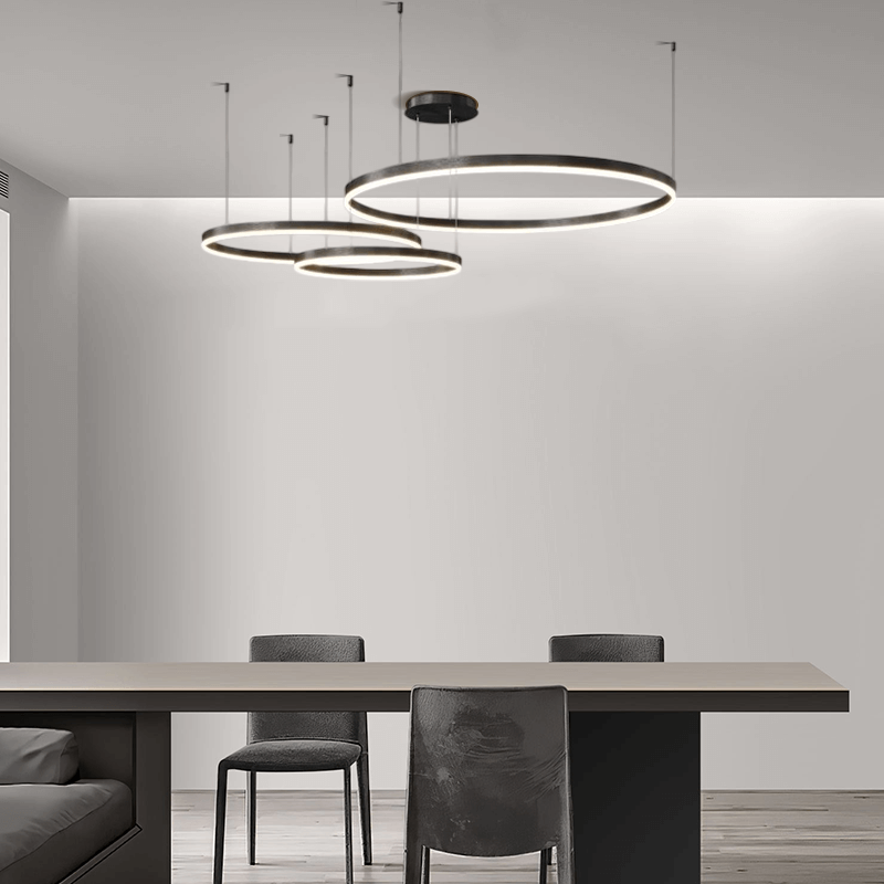 Moderne metalen hanglamp - zwart/goud/koffiekleurig voor woonkamer - Flindria