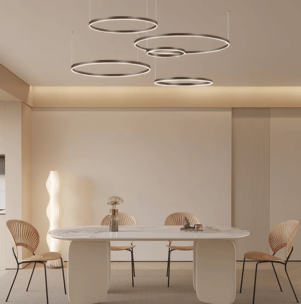 Moderne metalen hanglamp - zwart/goud/koffiekleurig voor woonkamer - Flindria