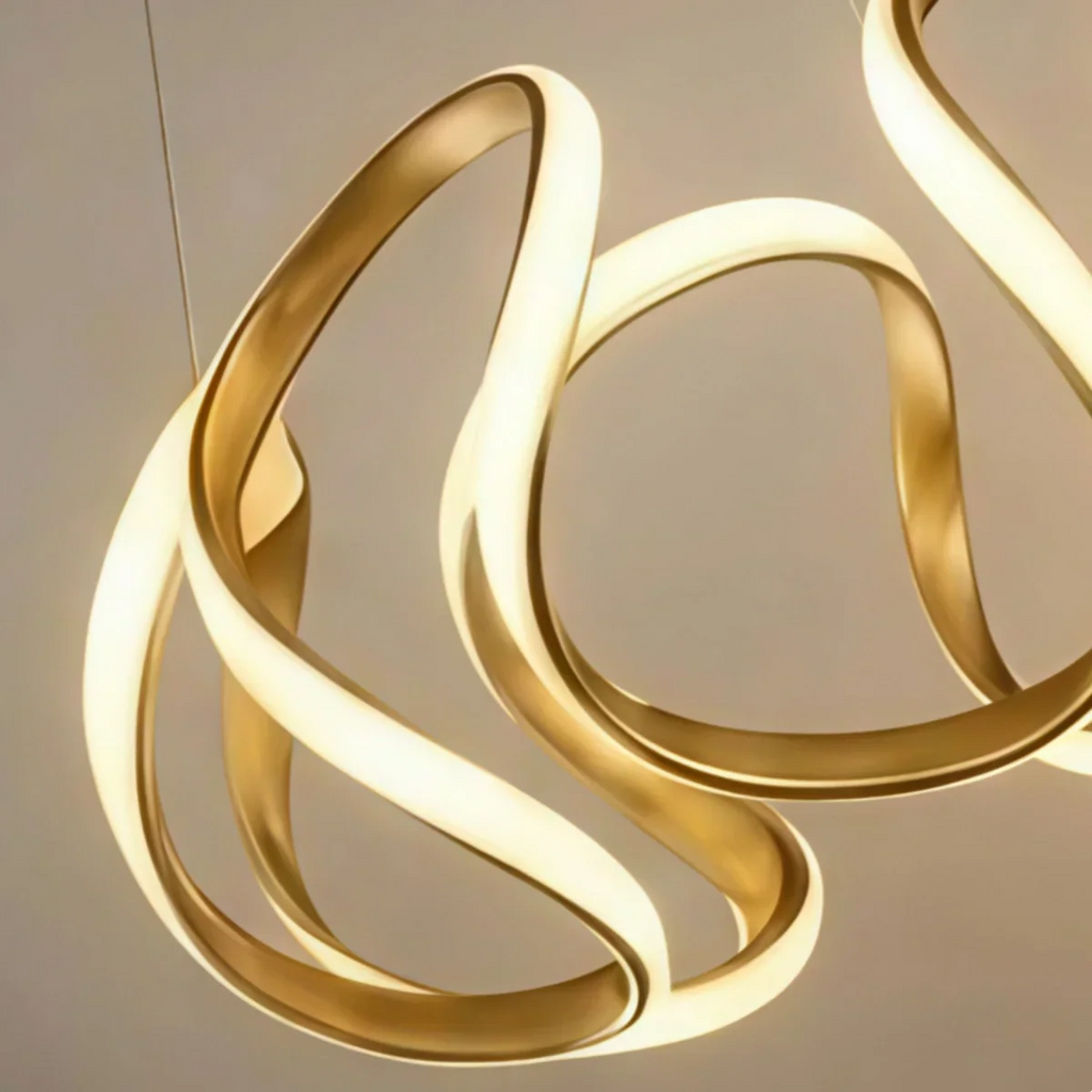 Moderne Golf Hanglamp - Grijs/Koffie/Goud voor Eetkamer - Flindria