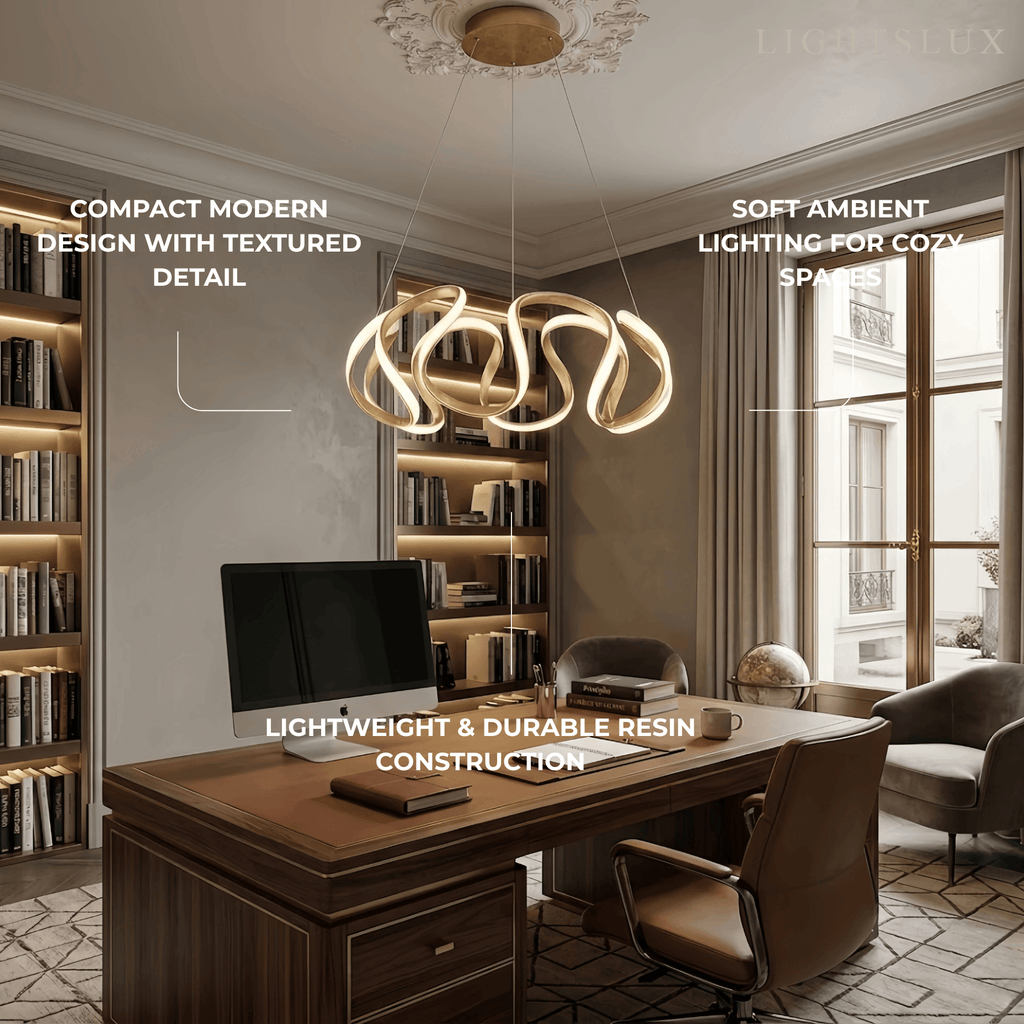 Moderne Golf Hanglamp - Grijs/Koffie/Goud voor Eetkamer - Flindria