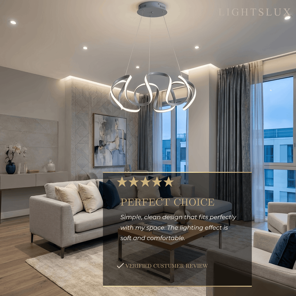 Moderne Golf Hanglamp - Grijs/Koffie/Goud voor Eetkamer - Flindria