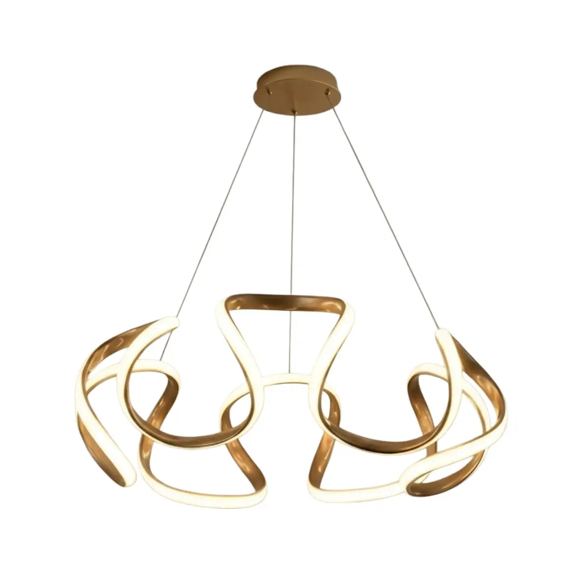 Moderne Golf Hanglamp - Grijs/Koffie/Goud voor Eetkamer - Flindria
