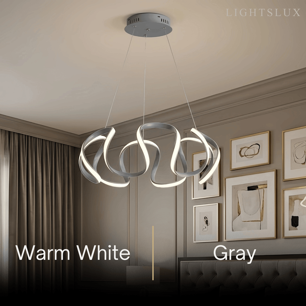 Moderne Golf Hanglamp - Grijs/Koffie/Goud voor Eetkamer - Flindria