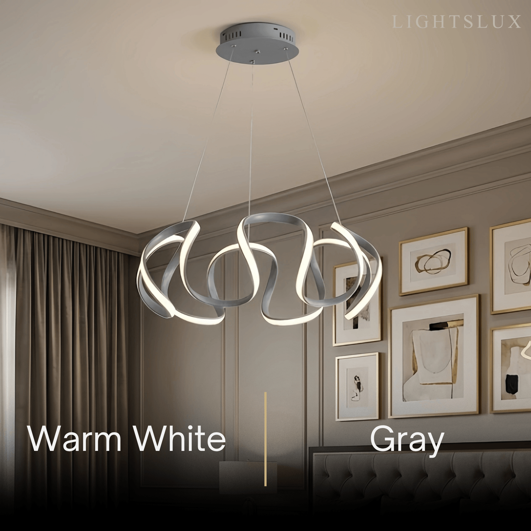 Moderne Golf Hanglamp - Grijs/Koffie/Goud voor Eetkamer - Flindria