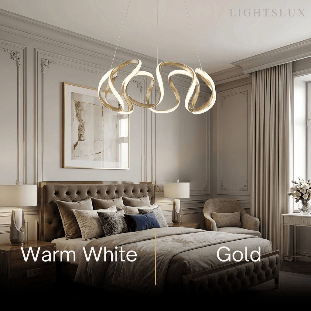 Moderne Golf Hanglamp - Grijs/Koffie/Goud voor Eetkamer - Flindria