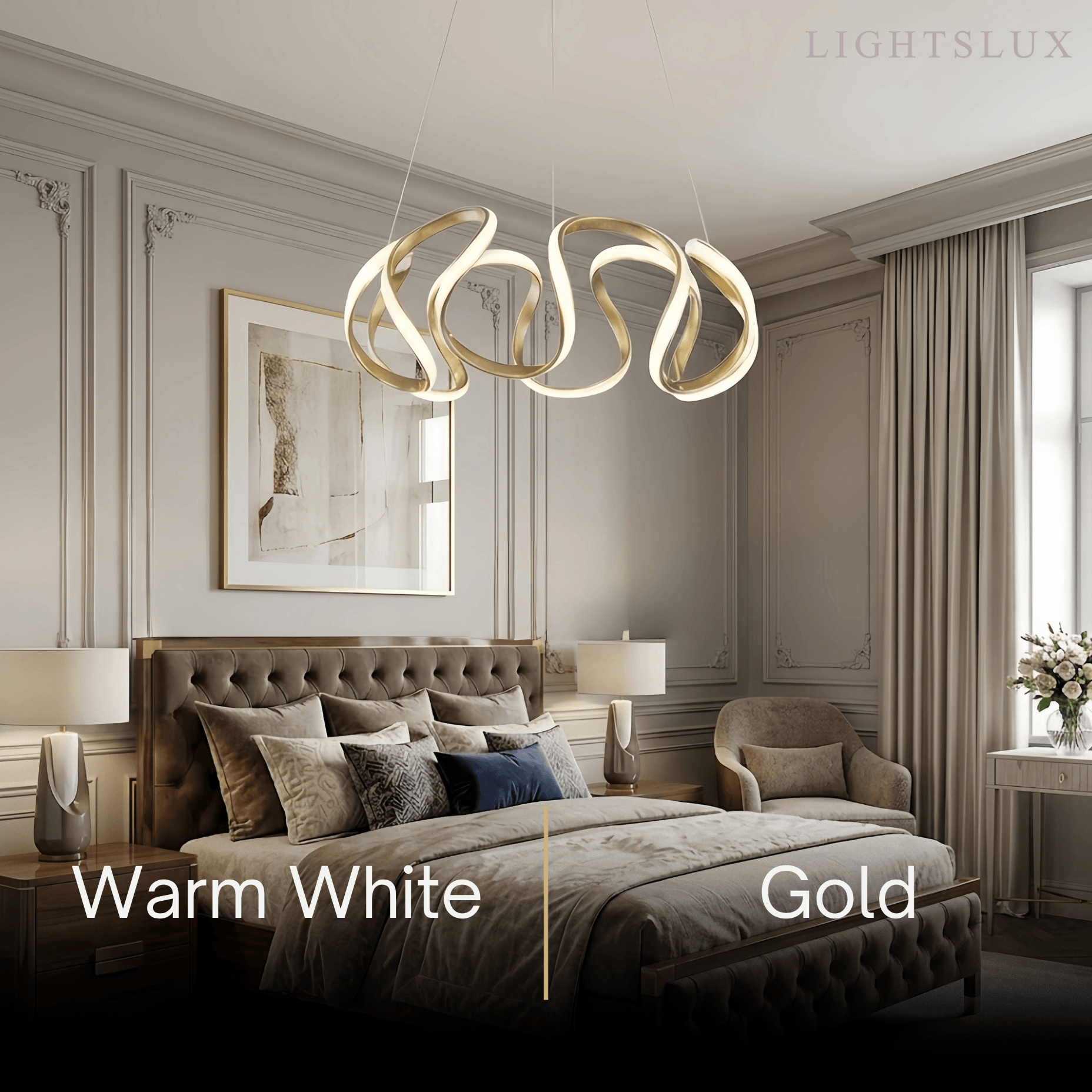 Moderne Golf Hanglamp - Grijs/Koffie/Goud voor Eetkamer - Flindria