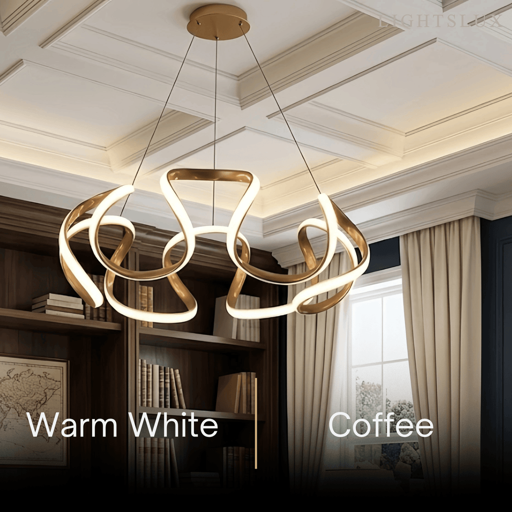 Moderne Golf Hanglamp - Grijs/Koffie/Goud voor Eetkamer - Flindria