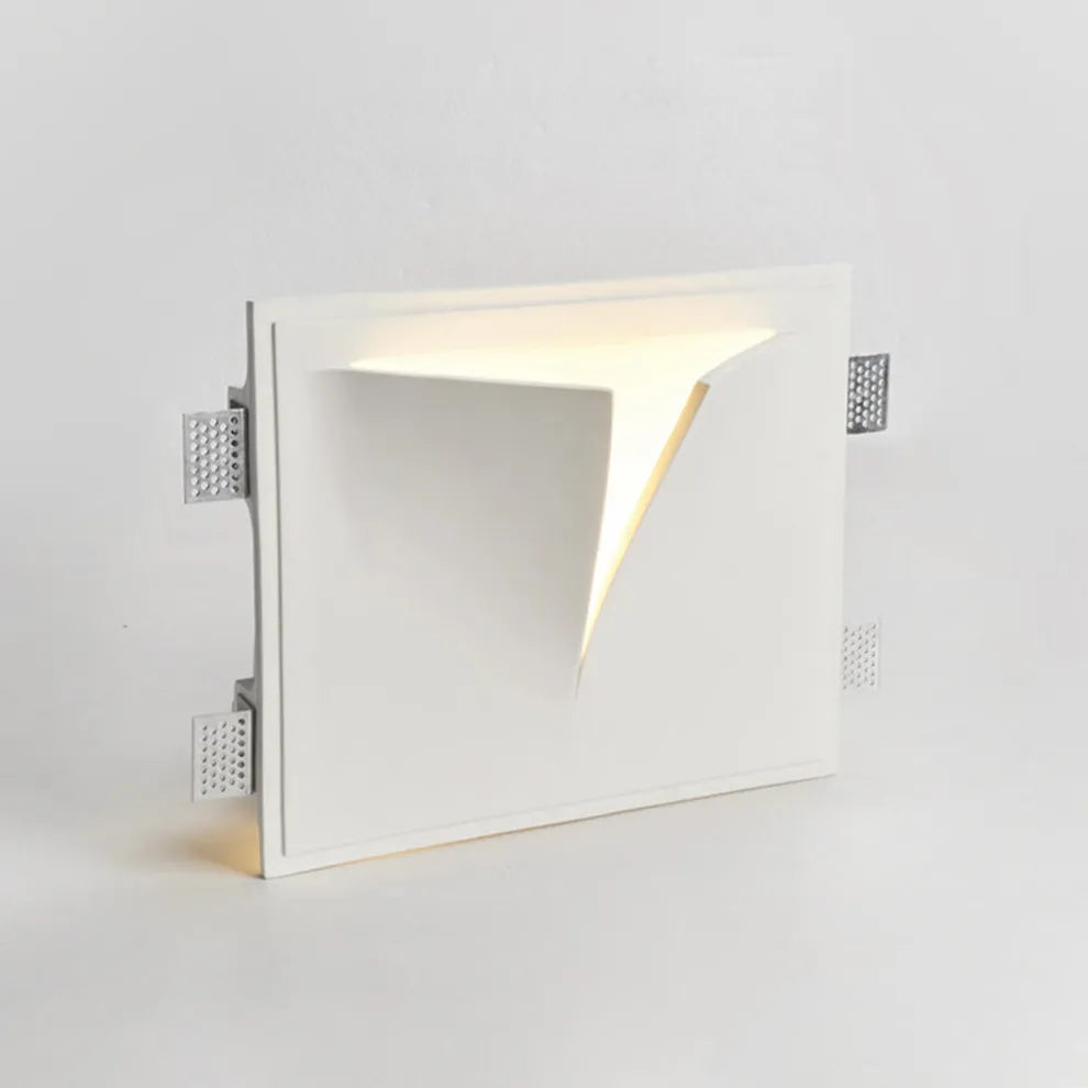 Art Deco Recessed Wall Lamp – White Metal Light for Living Room - Flindria