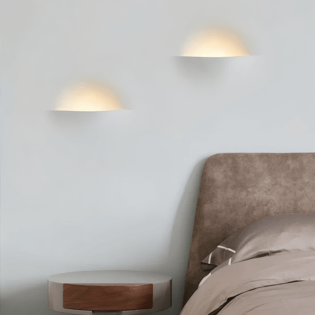 Art Deco Recessed Wall Lamp – White Metal Light for Living Room - Flindria