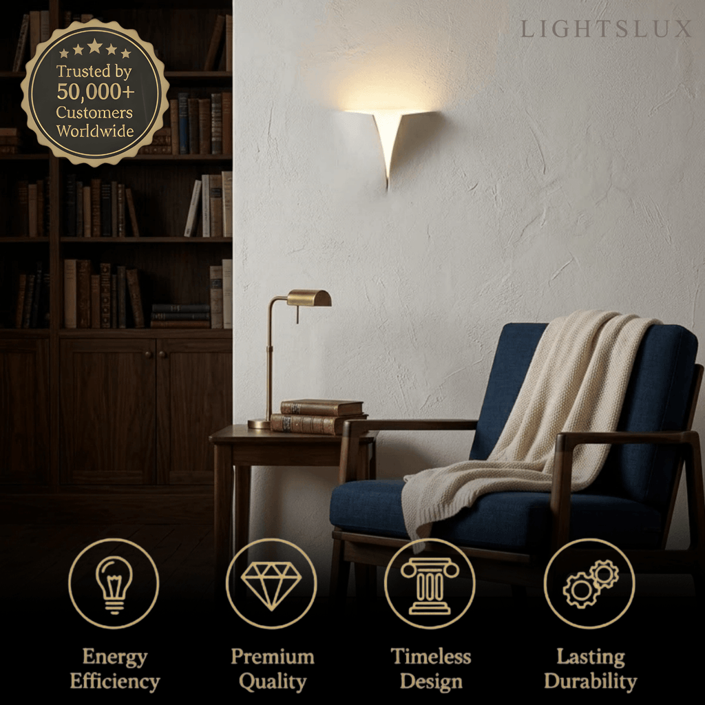 Art Deco Recessed Wall Lamp – White Metal Light for Living Room - Flindria