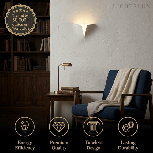 Art Deco Recessed Wall Lamp – White Metal Light for Living Room - Flindria