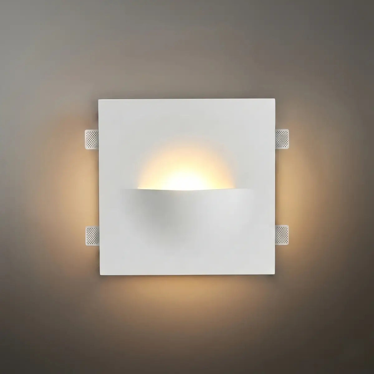 Art Deco Recessed Wall Lamp – White Metal Light for Living Room - Flindria