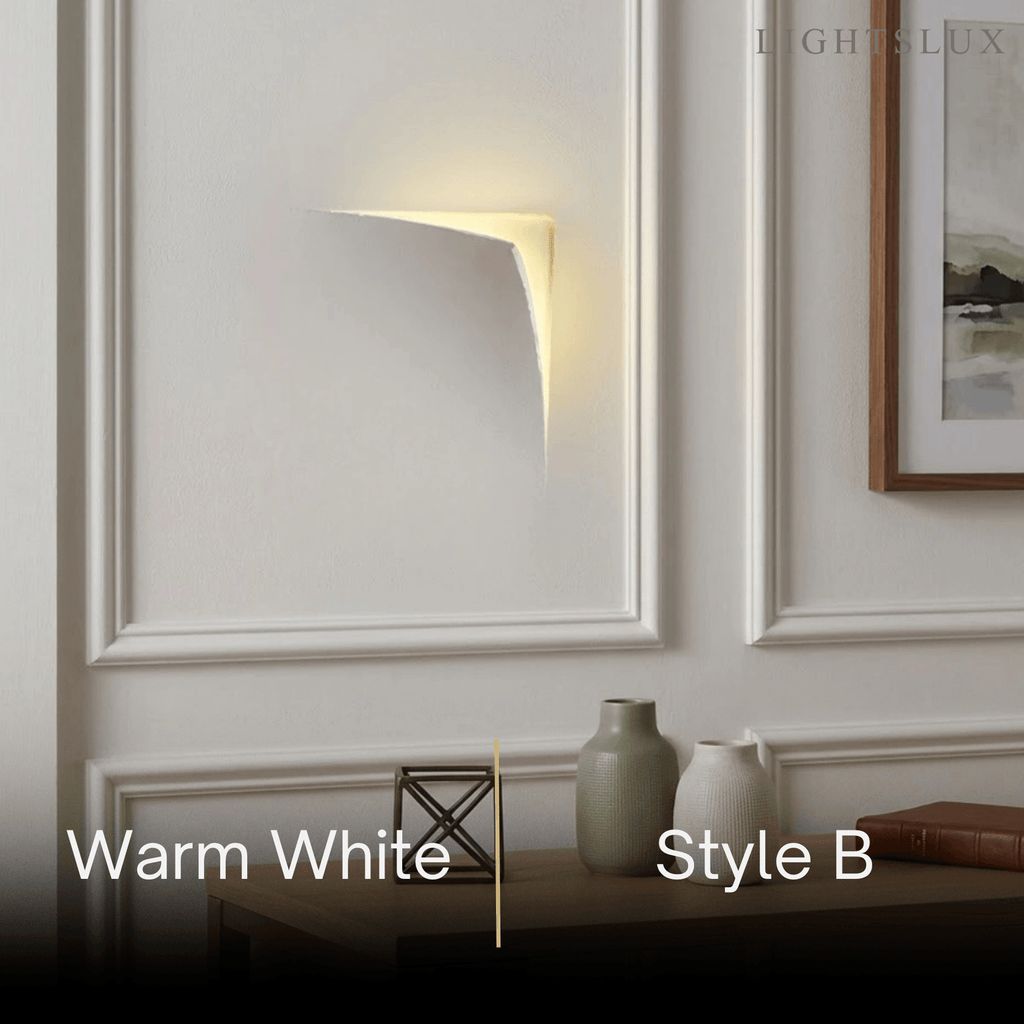 Art Deco Recessed Wall Lamp – White Metal Light for Living Room - Flindria