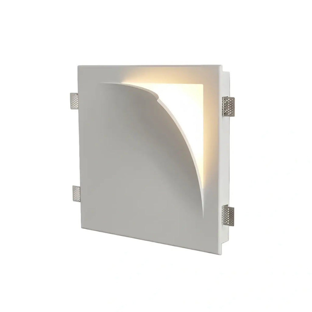 Art Deco Recessed Wall Lamp – White Metal Light for Living Room - Flindria