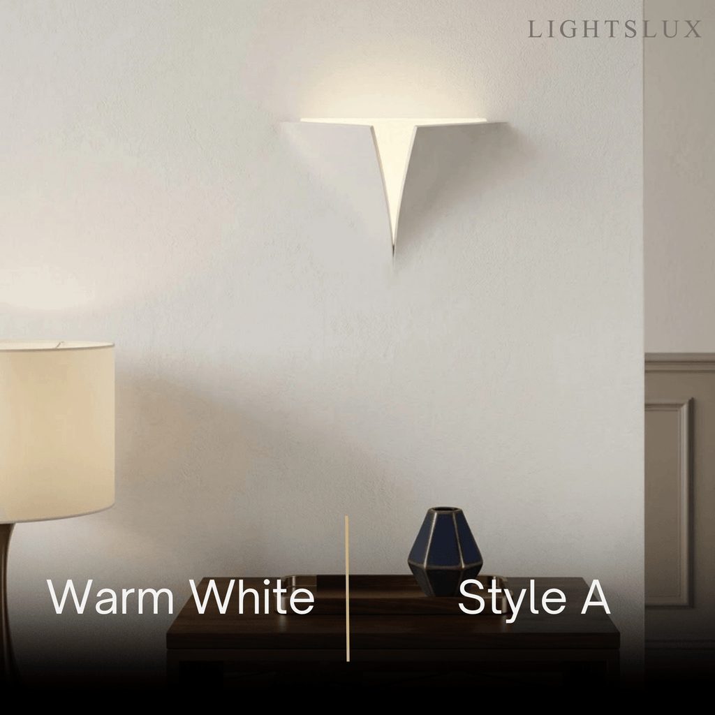 Art Deco Recessed Wall Lamp – White Metal Light for Living Room - Flindria