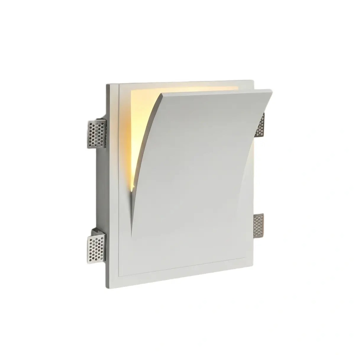 Art Deco Recessed Wall Lamp – White Metal Light for Living Room - Flindria