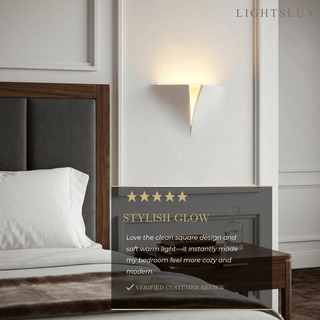 Art Deco Recessed Wall Lamp – White Metal Light for Living Room - Flindria